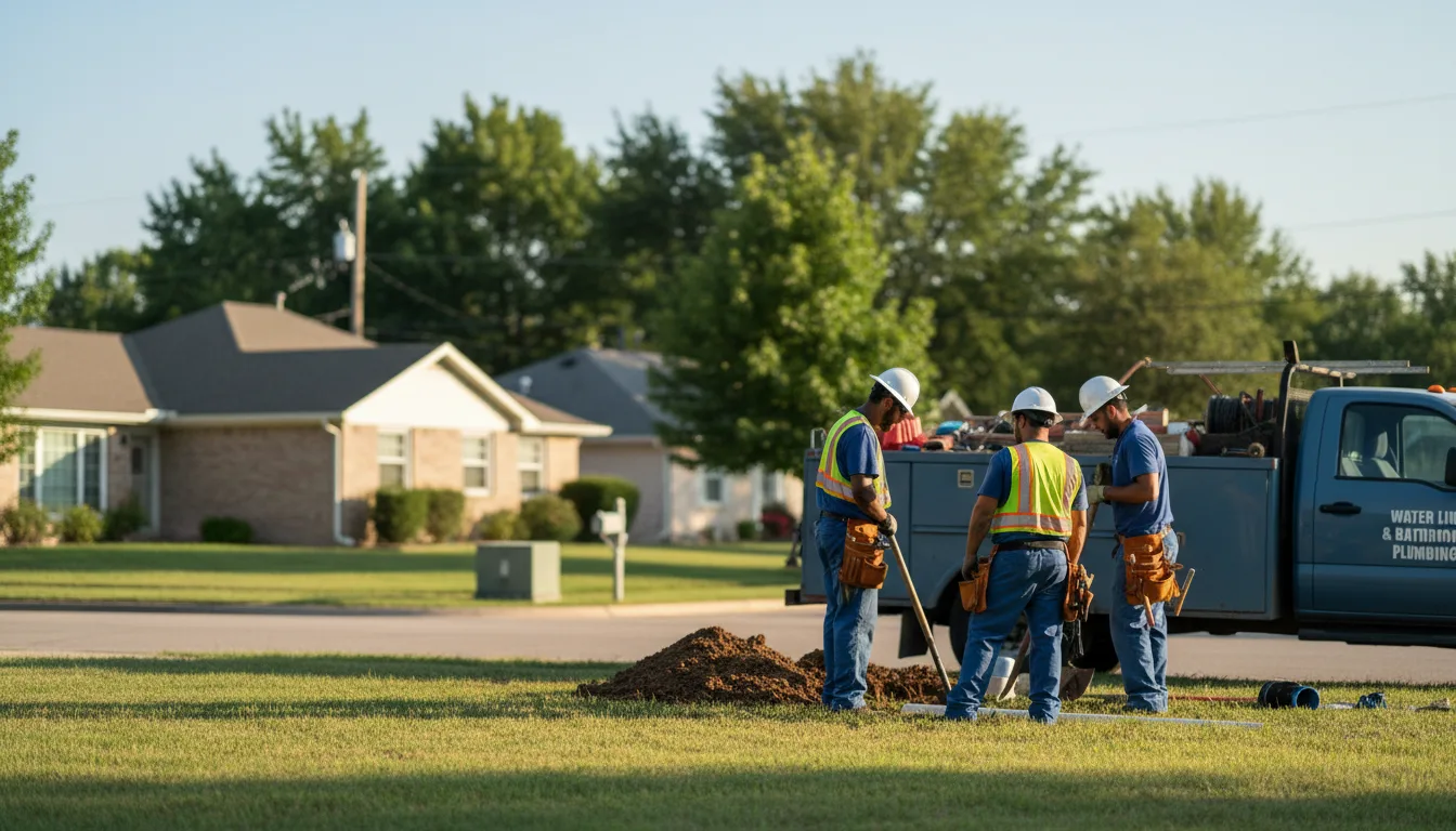 Residential water line and bathroom plumbing service in Hudson, IA